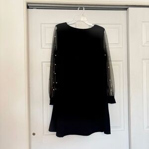 Black Dress With Faux Pearls